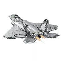 Thumbnail for Building Blocks MOC Military Aircraft F22 Raptor Fighter Jet Bricks Toy - 8