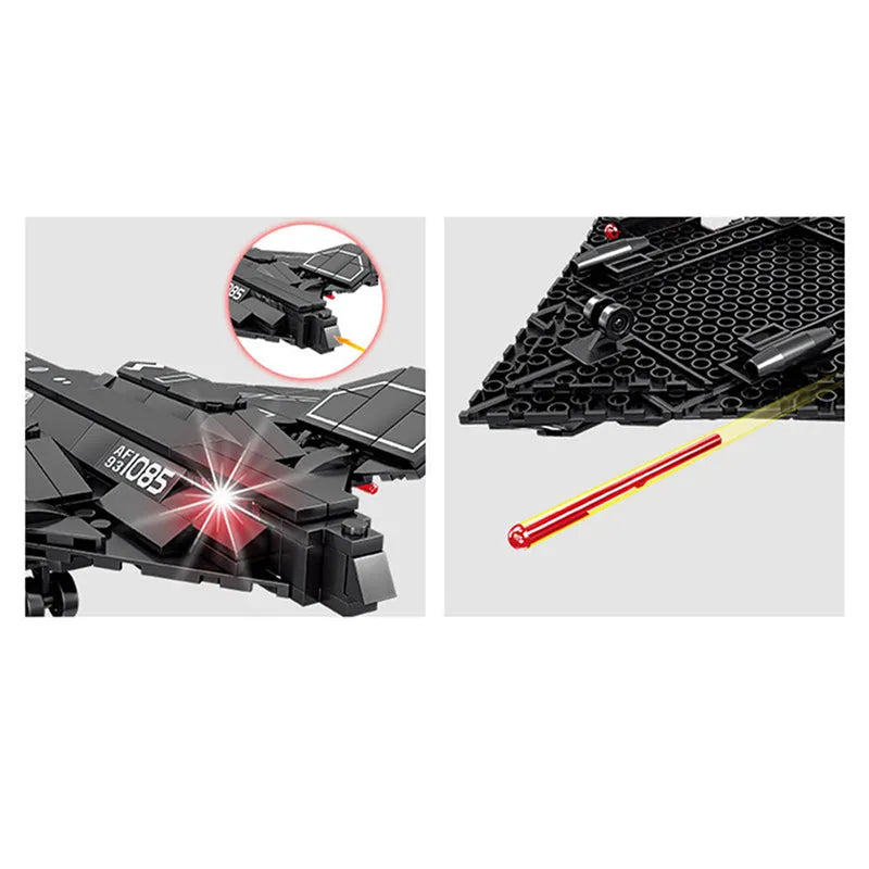 Building Blocks Military China H-20 Stealth Bomber Aircraft Bricks Toy Construction Set Toys - 5