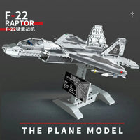 Thumbnail for Building Blocks Military MOC F-22 Raptor Fighter Plane Bricks Kids Toy - 2