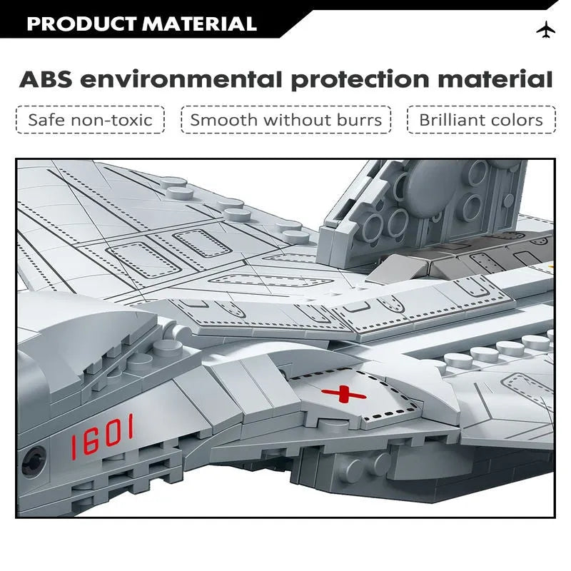Building Blocks Military MOC F-22 Raptor Fighter Plane Bricks Kids Toy - 6