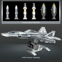 Thumbnail for Building Blocks Military MOC F-22 Raptor Fighter Plane Bricks Kids Toy - 4