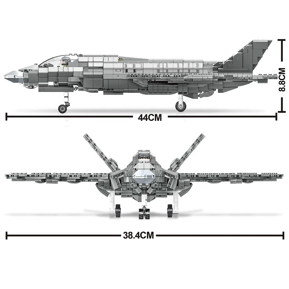 Building Blocks MOC Military F-35 Aircraft Lightning Fighter Jet Bricks Toy - 6
