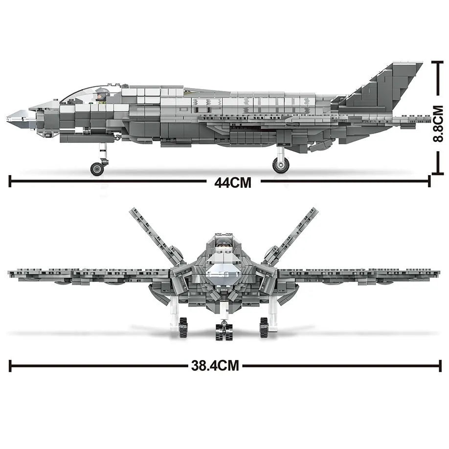 Building Blocks MOC Military F - 35 Aircraft Lightning Fighter Jet Bricks Toy - 6