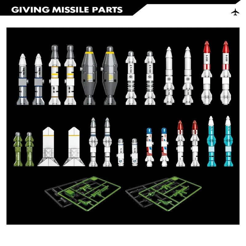 Building Blocks Military MOC J-16 Multirole Fighter Plane Bricks Kids Toys Construction Set Toys - 9