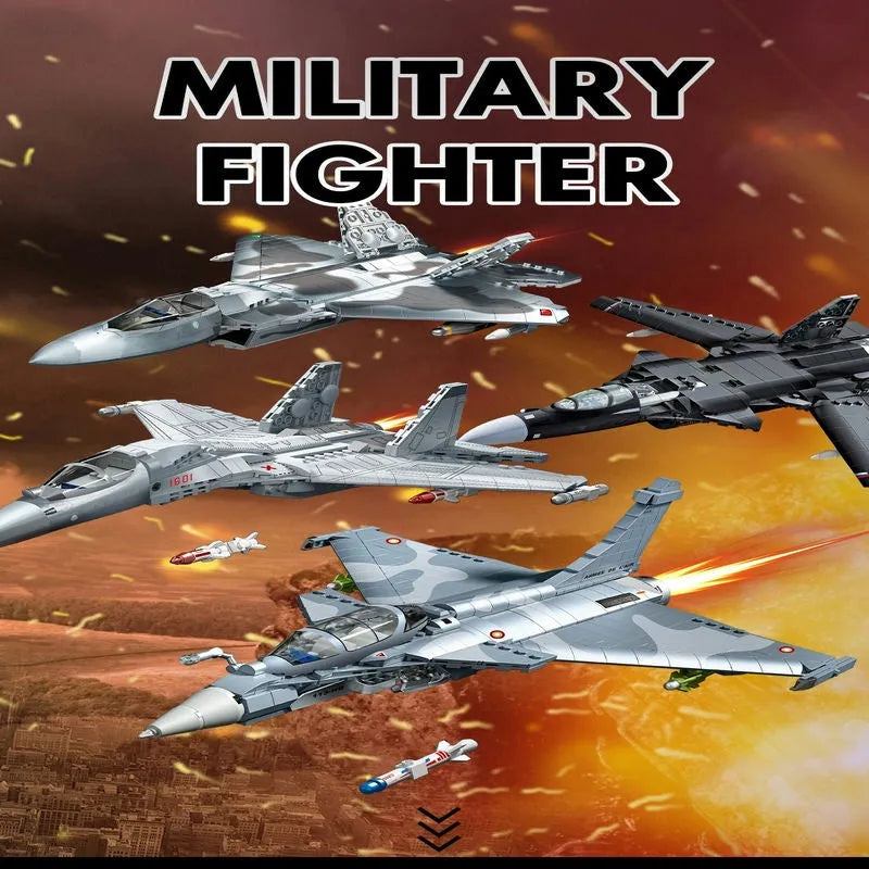 Building Blocks Military MOC J-16 Multirole Fighter Plane Bricks Kids Toys Construction Set Toys - 2