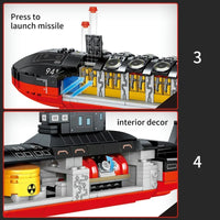 Thumbnail for Building Blocks Military Nuclear Submarine Navy Warship Bricks Toys Construction Set Toys - 5