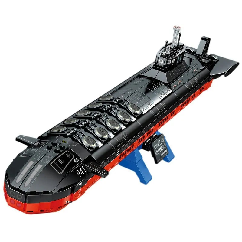 Building Blocks Military Nuclear Submarine Navy Warship Bricks Toys - 1