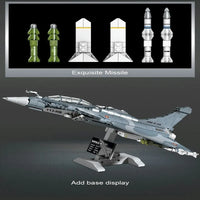Thumbnail for Building Blocks Military MOC Rafale Air Fighter Jet Plane Bricks Kids Toys - 6