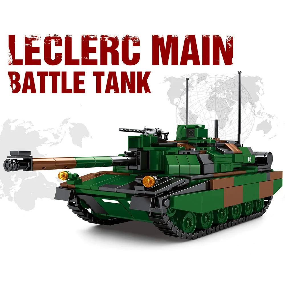 Building Blocks Military WW2 Army LECLERC Main Battle Tank Bricks Toy Construction Set Toys - 2