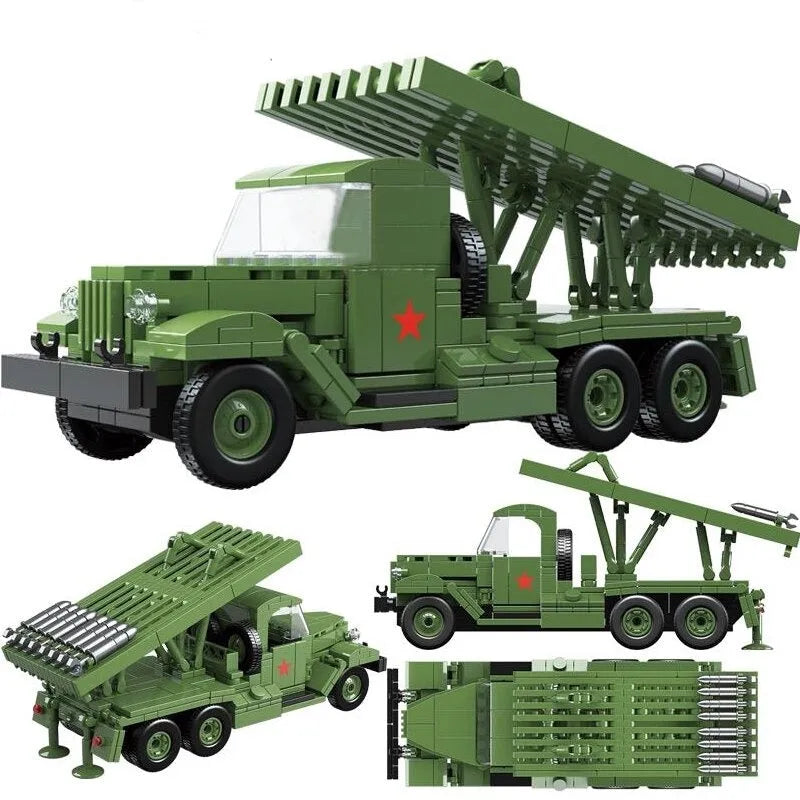 Building Blocks MOC Military WW2 BM13 Rocket Artillery Vehicle Bricks Toys - 8