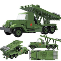 Thumbnail for Building Blocks MOC Military WW2 BM13 Rocket Artillery Vehicle Bricks Toys - 8