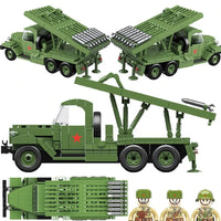 Thumbnail for Building Blocks MOC Military WW2 BM13 Rocket Artillery Vehicle Bricks Toys - 4