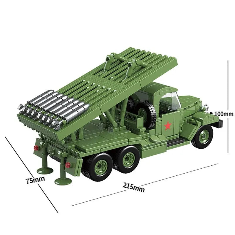 Building Blocks MOC Military WW2 BM13 Rocket Artillery Vehicle Bricks Toys Construction Set Toys - 7