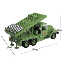 Thumbnail for Building Blocks MOC Military WW2 BM13 Rocket Artillery Vehicle Bricks Toys - 7