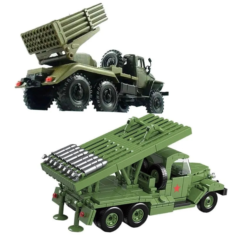 Building Blocks MOC Military WW2 BM13 Rocket Artillery Vehicle Bricks Toys - 5