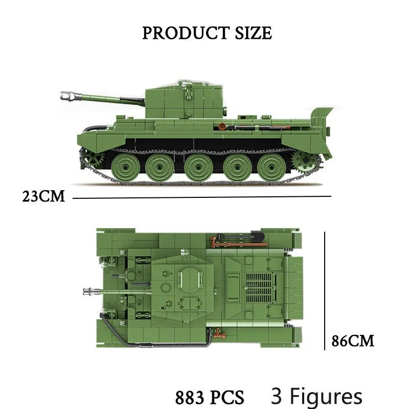 Building Blocks MOC Military WW2 Cromwell A27 MK VII Tank Bricks Toys - 8