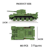 Thumbnail for Building Blocks MOC Military WW2 Cromwell A27 MK VII Tank Bricks Toys - 8