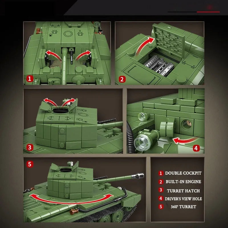 Building Blocks MOC Military WW2 Cromwell A27 MK VII Tank Bricks Toys - 3