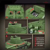 Thumbnail for Building Blocks MOC Military WW2 Cromwell A27 MK VII Tank Bricks Toys - 3