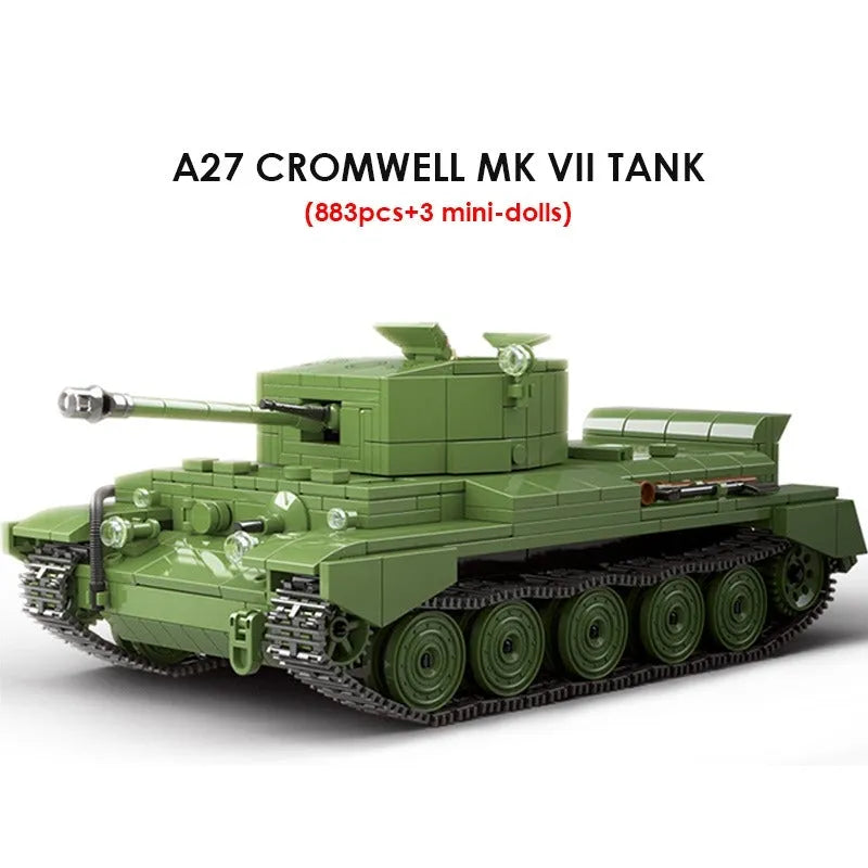 Building Blocks MOC Military WW2 Cromwell A27 MK VII Tank Bricks Toys - 2