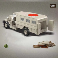Thumbnail for Building Blocks MOC Military WW2 GAZ-55 Ambulance Vehicle Bricks Kids Toys - 2