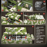 Thumbnail for Building Blocks Military MOC WW2 German Heavy Main Battle Tank Bricks Toys - 8