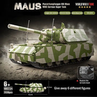 Thumbnail for Building Blocks Military MOC WW2 German Heavy Main Battle Tank Bricks Toys - 2