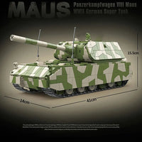 Thumbnail for Building Blocks Military MOC WW2 German Heavy Main Battle Tank Bricks Toys - 3