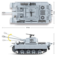 Thumbnail for Building Blocks MOC Military WW2 German Panther Tank Bricks Toy - 4