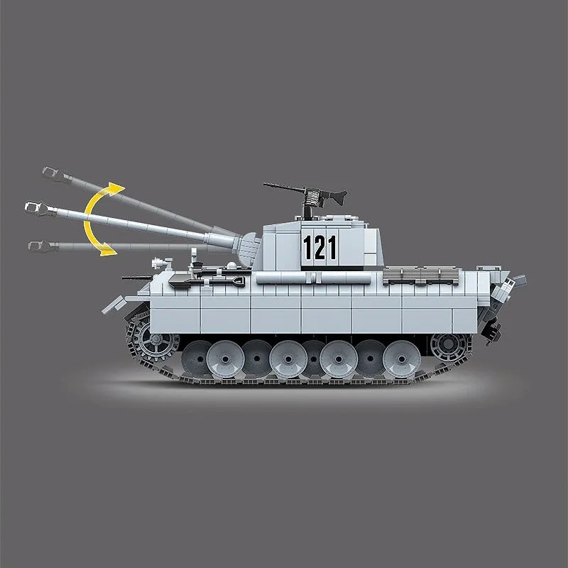 Building Blocks MOC Military WW2 German Panther Tank Bricks Toy - 10