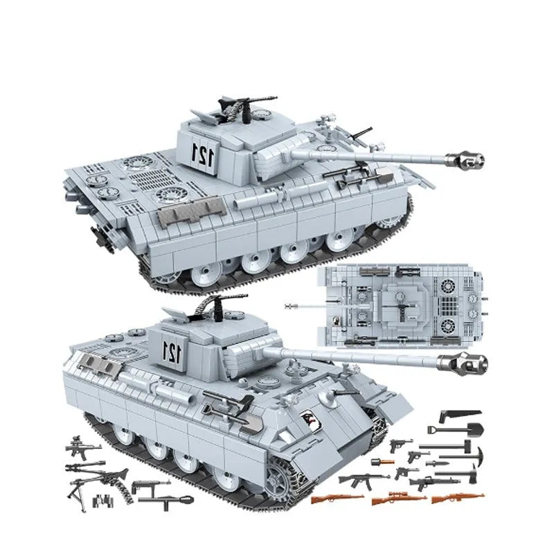 Building Blocks MOC Military WW2 German Panther Tank Bricks Toy - 11