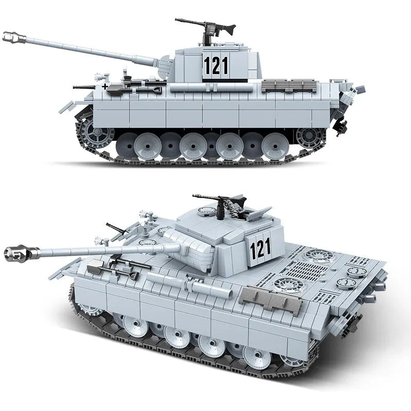 Building Blocks MOC Military WW2 German Panther Tank Bricks Toy - 7