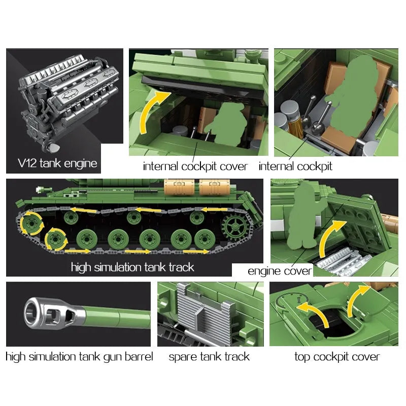 Building Blocks Military WW2 Soviet Army IS-2M Heavy Tank Bricks Toy Construction Set Toys - 3