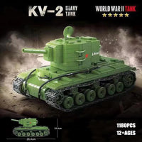 Thumbnail for Building Blocks Military WW2 Soviet Army KV-2 Heavy Tank Bricks Toy Construction Set Toys - 2