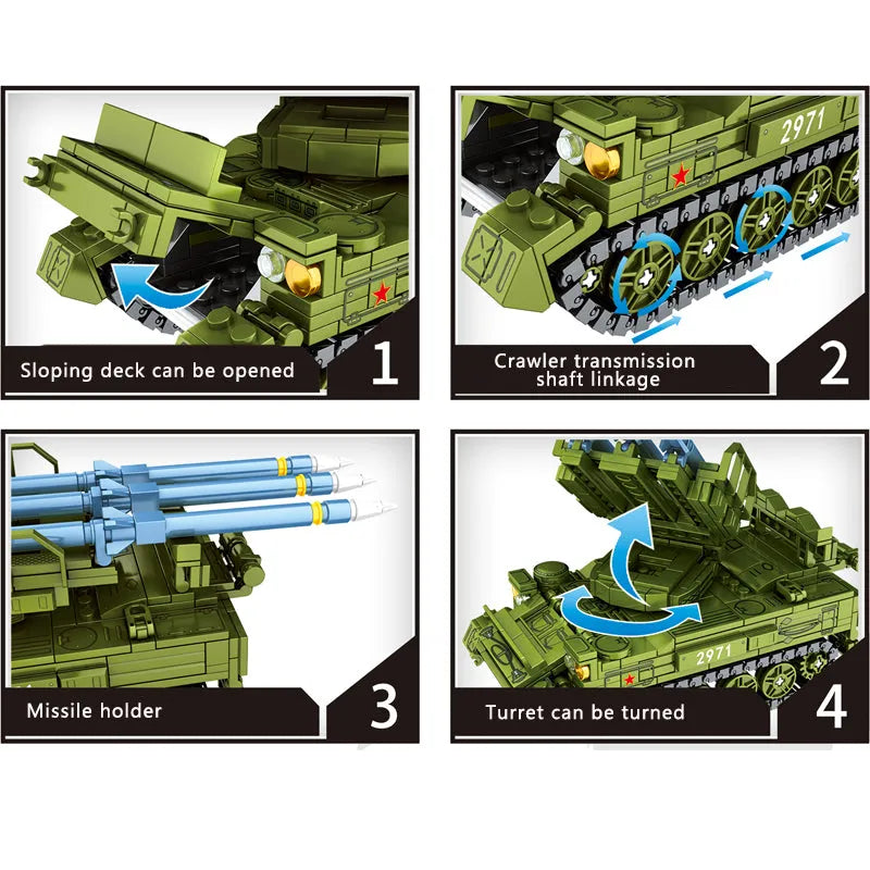 Building Blocks Military WW2 Soviet SA-6 Air Defense Missile Bricks Toy - 4