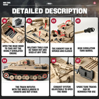 Thumbnail for Building Blocks MOC Military WW2 Tank 131 Tiger Heavy Bricks Toy - 6