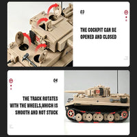 Thumbnail for Building Blocks MOC Military WW2 Tank 131 Tiger Heavy Bricks Toy - 11