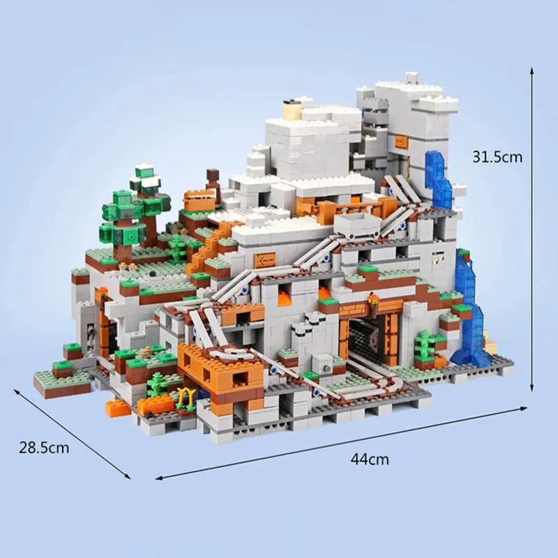 Building Blocks Minecraft MOC My World The Mountain Cave 76010 Bricks Toy - 1