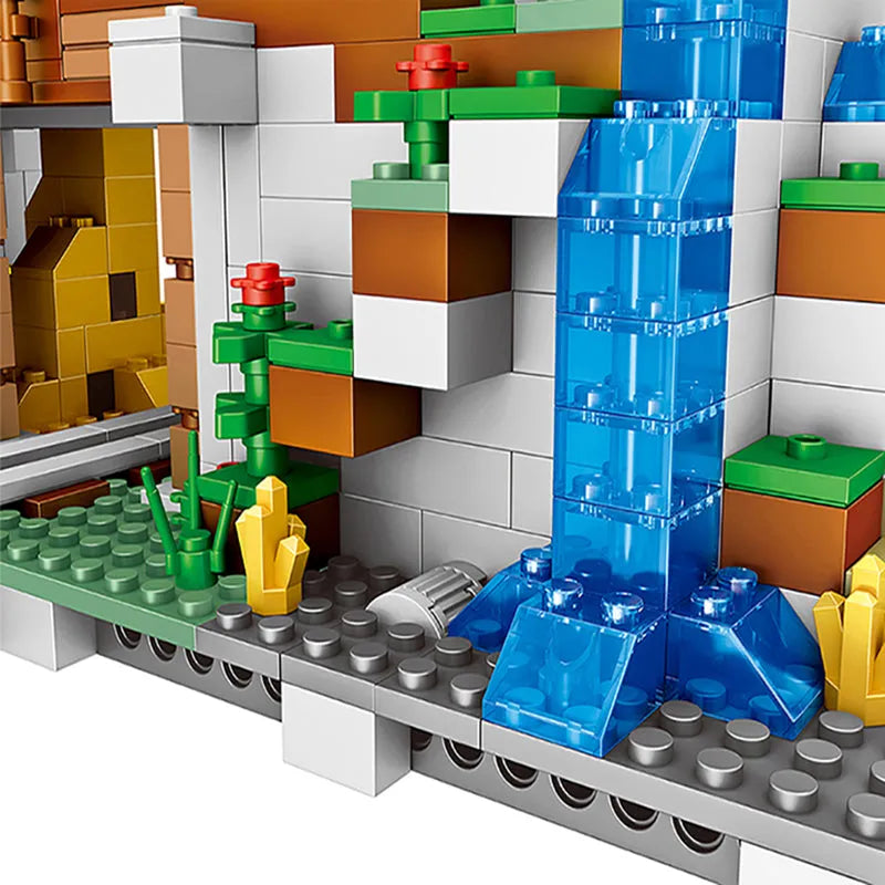Building Blocks Minecraft MOC My World The Mountain Cave 76010 Bricks Toy - 5