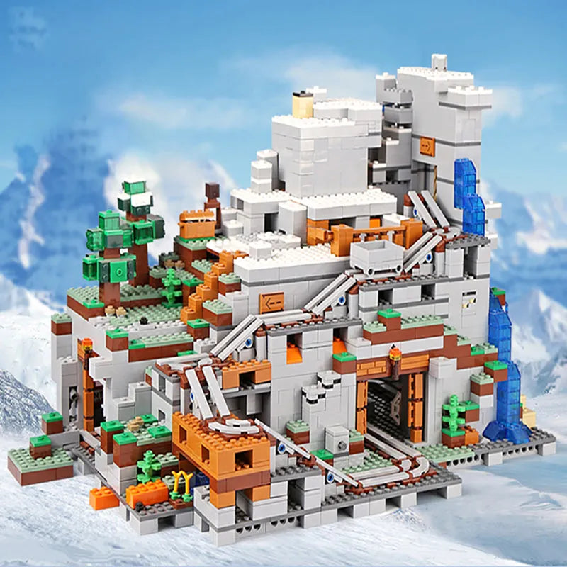 Building Blocks Minecraft MOC My World The Mountain Cave 76010 Bricks Toy - 4