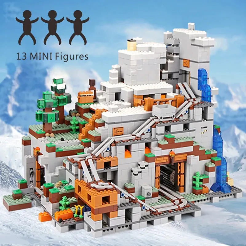 Building Blocks Minecraft MOC My World The Mountain Cave 76010 Bricks Toy - 3