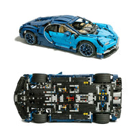 Thumbnail for Building Blocks MOC Motorized APP RC Bugatti Chiron Racing Car Bricks Toy - 7