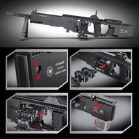Thumbnail for Building Blocks MOC Motorized Burst Light Machine Gun Bricks Toy 15003 - 8