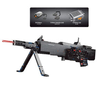 Thumbnail for Building Blocks MOC Motorized Burst Light Machine Gun Bricks Toy 15003 - 1