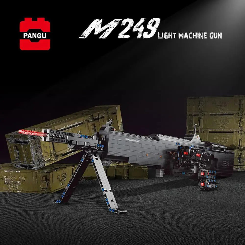 Building Blocks MOC Motorized Burst Light Machine Gun Bricks Toy 15003 - 2