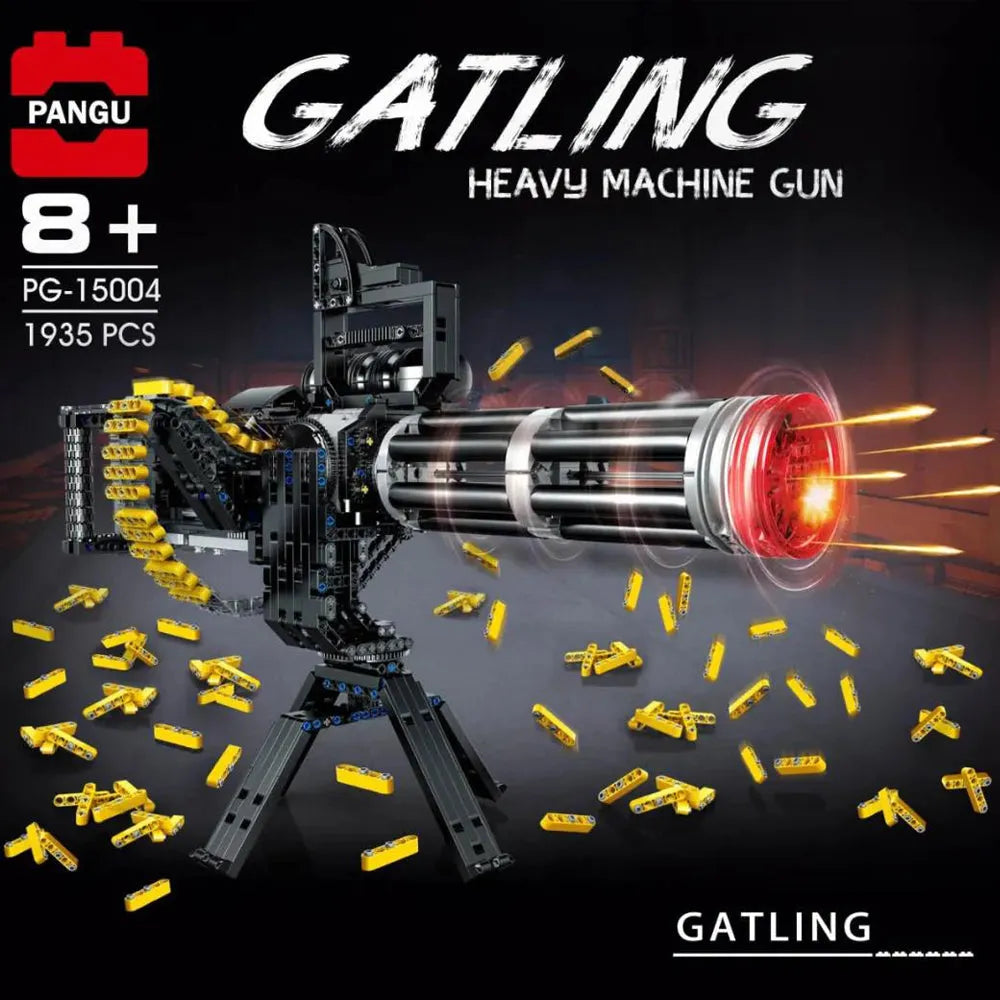 Building Blocks MOC Motorized Gatling Heavy Machine Gun Bricks Toy 15004 - 2