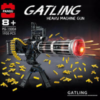 Thumbnail for Building Blocks MOC Motorized Gatling Heavy Machine Gun Bricks Toy 15004 - 2