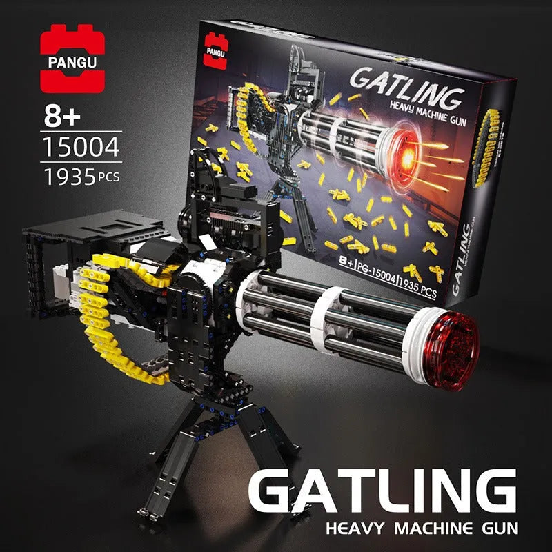 Motorized Gatling Heavy Machine Gun Bricks Toy 15004