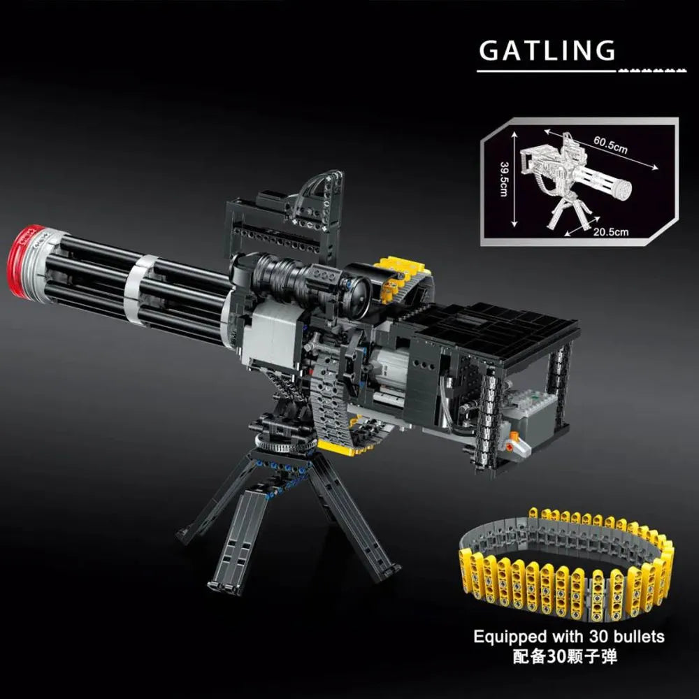 Motorized Gatling Heavy Machine Gun Bricks Toy 15004