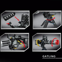 Thumbnail for Building Blocks MOC Motorized Gatling Heavy Machine Gun Bricks Toy 15004 - 5